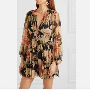 Zimmermann Espionage Floral Print Silk Romper NWT